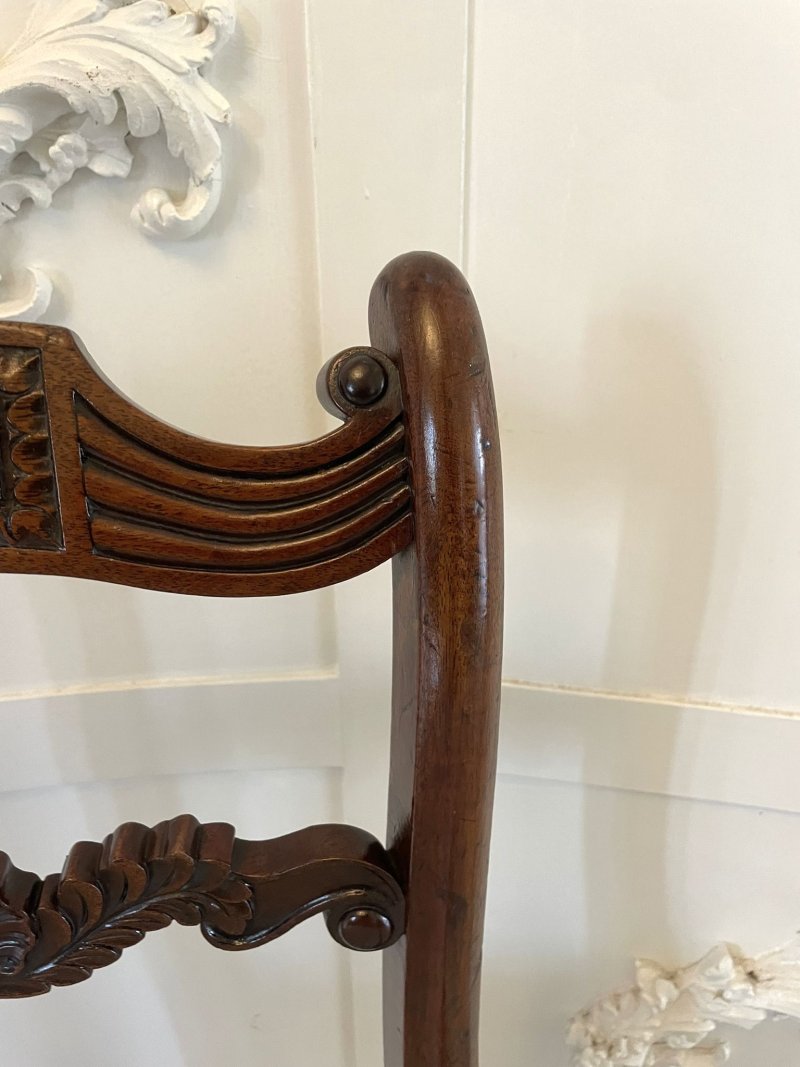 Set of 8 Antique Regency Quality Mahogany Dining Chairs - Image 10